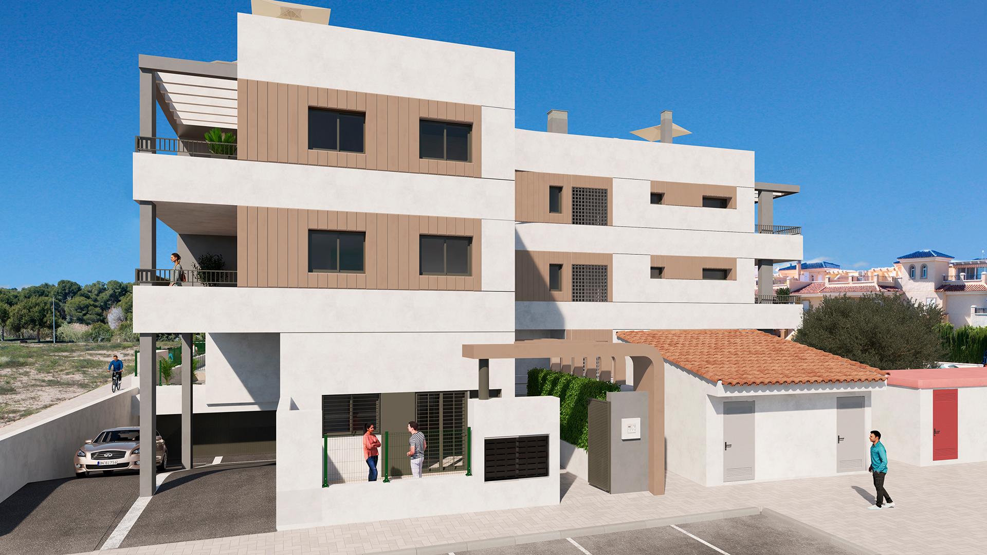 Nowa konstrukcja w pobliżu plaży Mil Palmeras, pomiędzy Campoamor i Torre de la Horadada in Medvilla Spanje